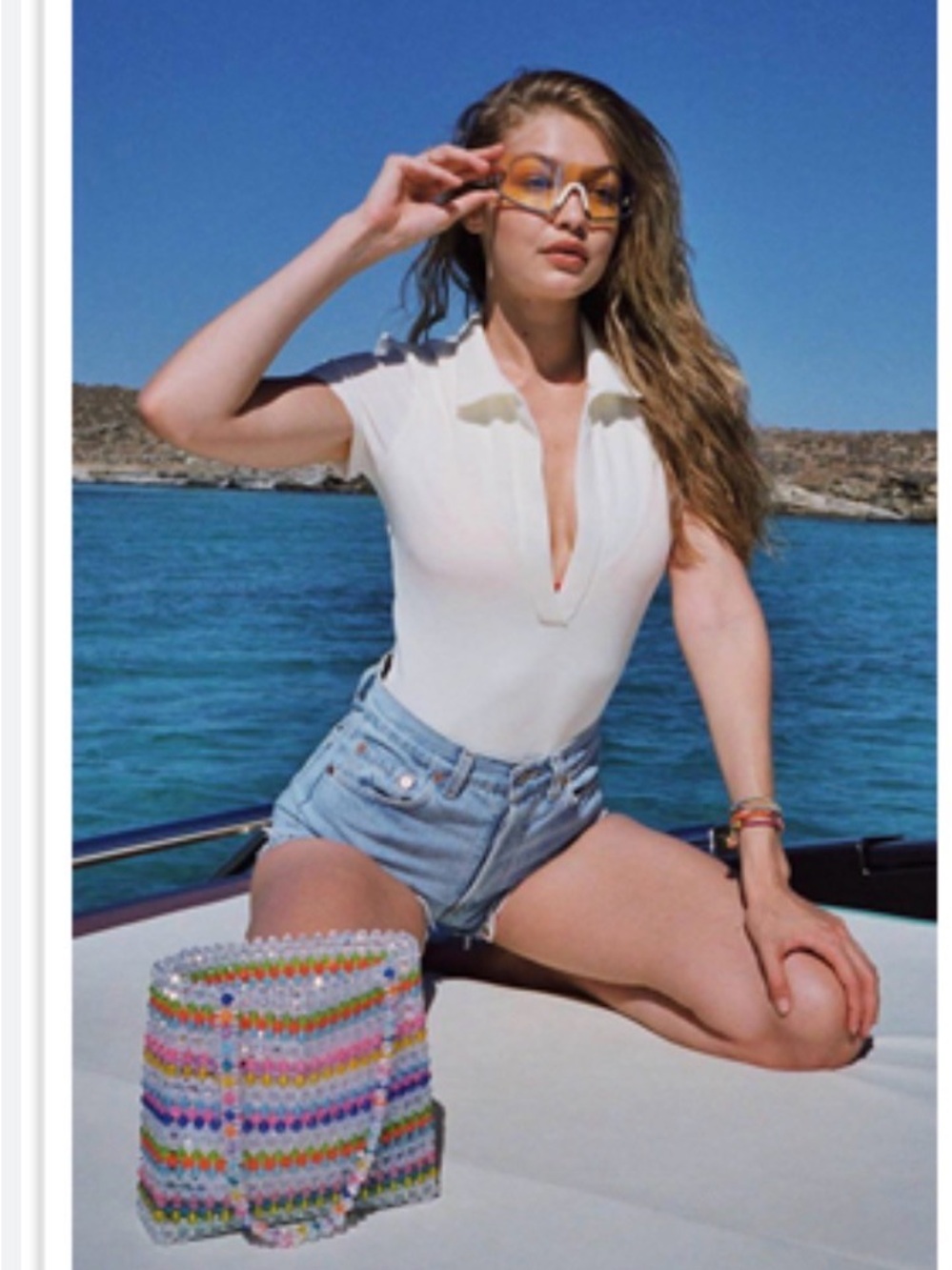 Solid and Striped Deep V One-Piece Swimsuit - Picture 5 of 5